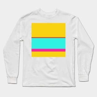 A particular customization of Cherry Red, Persian Rose, Golden Yellow and Fluorescent Blue stripes. Long Sleeve T-Shirt